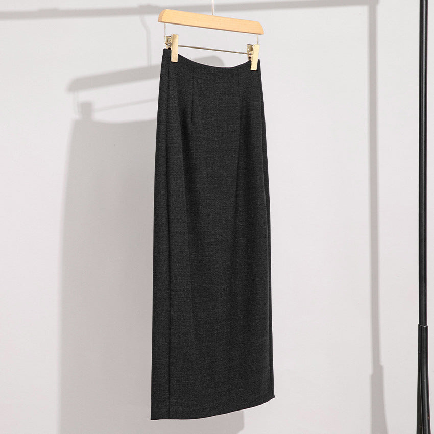 Damen Maxirock aus Feinstrick mit geradem Fall und hoher Taille Drune