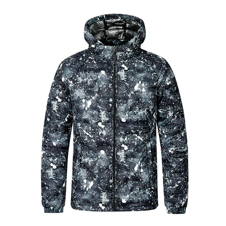 Herren Modische Steppjacke mit Kapuze und innovativem Design Drune
