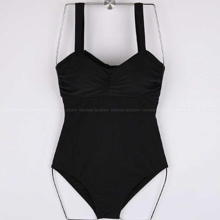 Damen Einteiler Badeanzug mit elegantem Rüschendesign und verstellbaren Trägern Drune