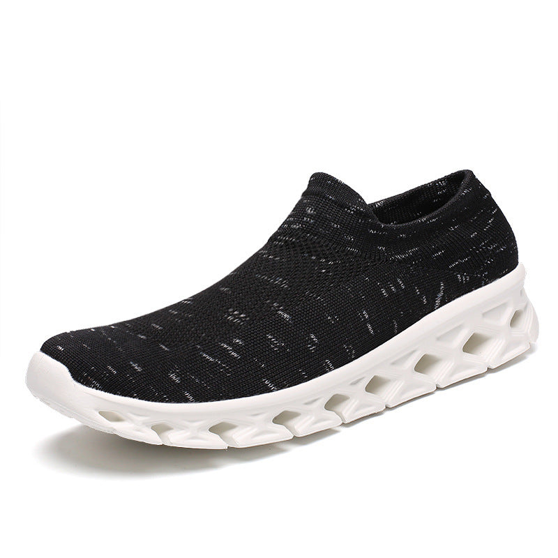 Unisex Leichter Slip-On Strick-Freizeitschuh mit wabenförmiger Hohlkammer-Sohle Drune