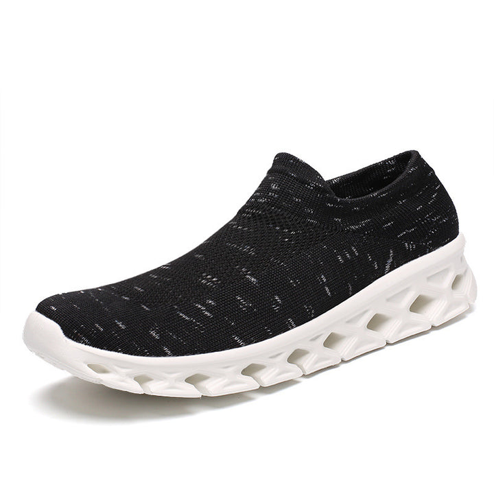 Unisex Leichter Slip-On Strick-Freizeitschuh mit wabenförmiger Hohlkammer-Sohle Drune