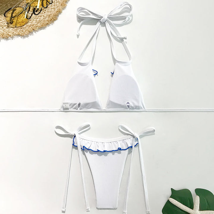 Damen Triangel-Bikini mit Rüschen und einzigartigem Schnitt Drune