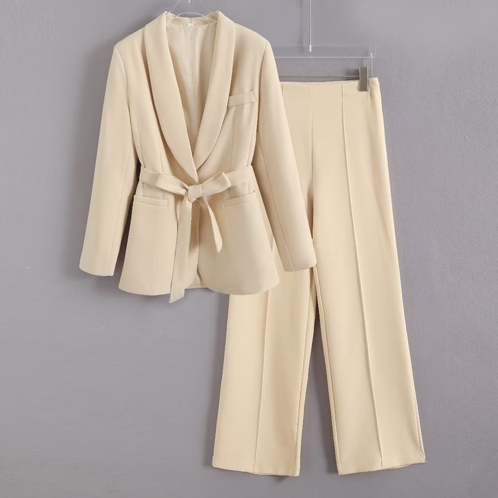 Damen Elegante High‑Waist Palazzo‑Hose mit durchgehender Bügelfalte und Clean‑Finish Drune
