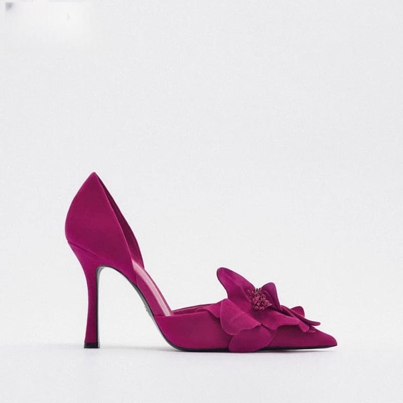 Damen elegante Spitze Pumps mit floralem Design Drune