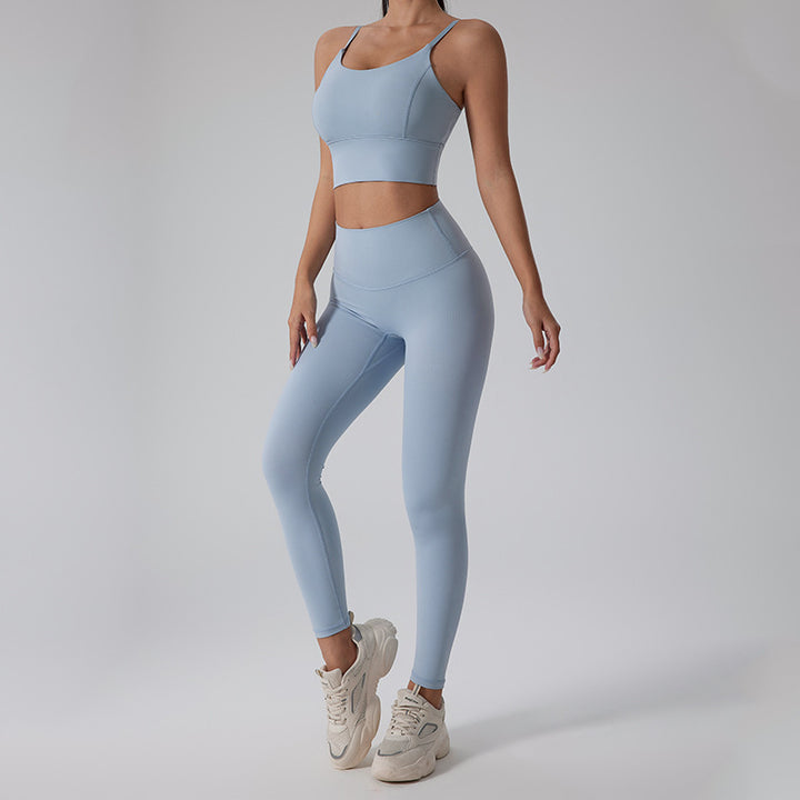 Damen Sportliches Set mit figurbetontem Top und Hochbund-Leggings Drune