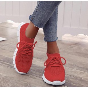 Damen nan leichte Strick-Sneaker mit sockenhaftem Schaft, atmungsaktivem Mesh-Obermaterial und flexibler Gummiprofilsohle Drune