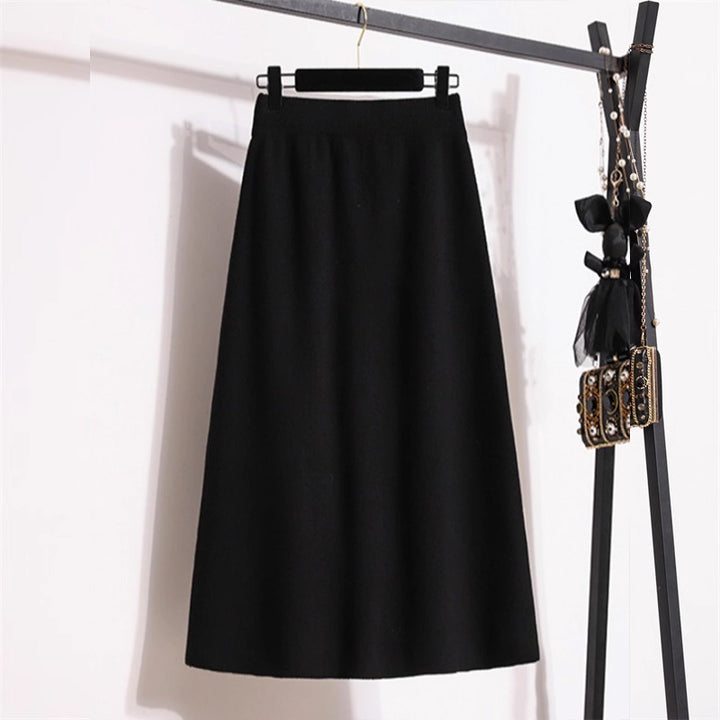 Damen Eleganter Midirock mit praktischen Taschen und Knopfdetails Drune