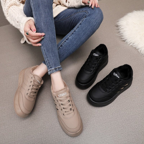 Damen sportliche Sneaker mit rutschfestem Profil und wärmendem Innenfutter Drune