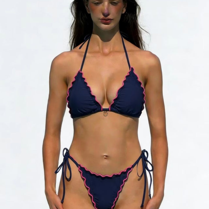 Damen Triangel-Bikini mit verspielten Rüschen Drune