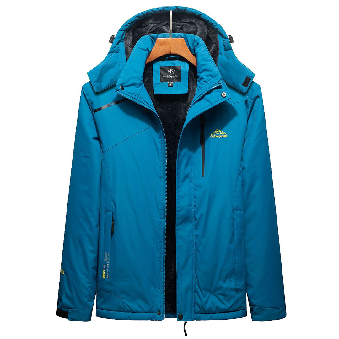 Herren Wasserabweisender Outdoorparka mit Teddyfutter, abnehmbarer Kapuze und Reißverschlusstaschen Drune