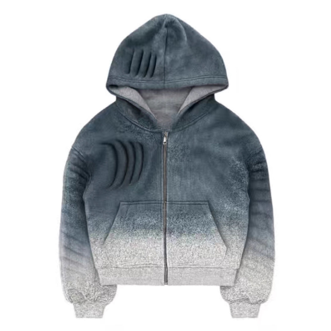 Damen Kapuzenjacke mit trendigem Farbverlauf und praktischem Reißverschluss Drune
