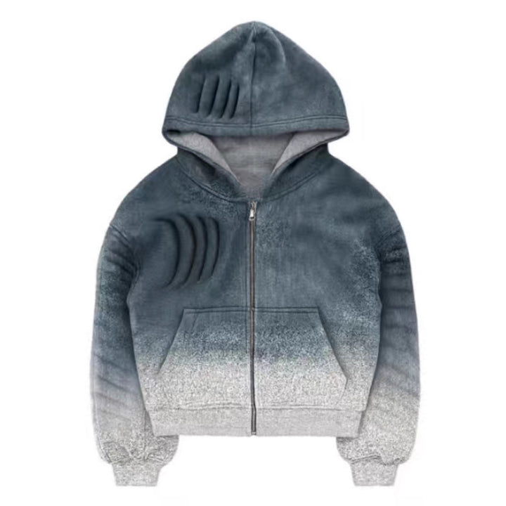 Damen Kapuzenjacke mit trendigem Farbverlauf und praktischem Reißverschluss Drune