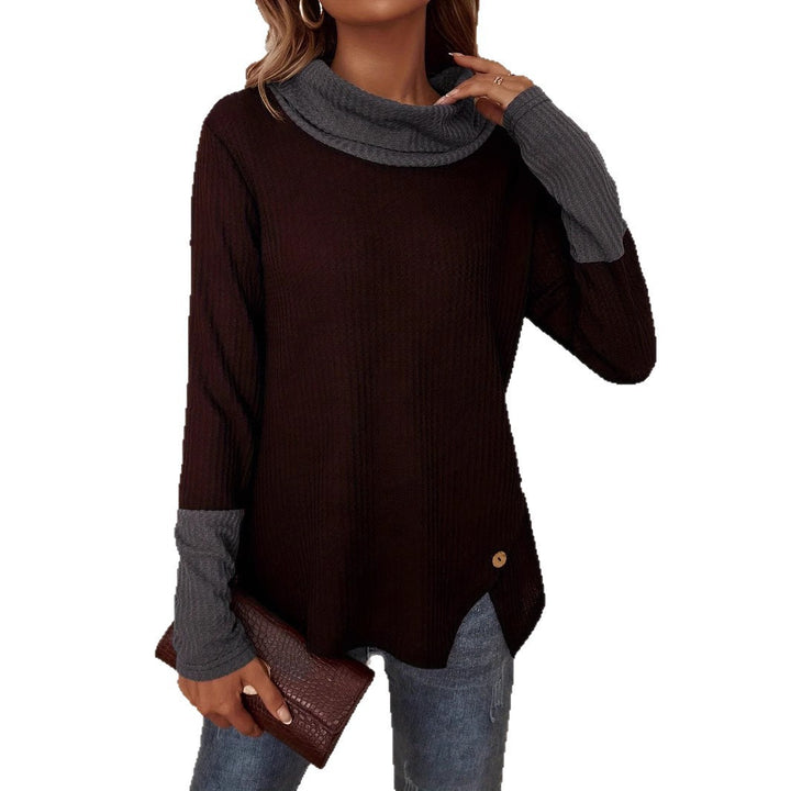 Damen Pullover mit modischem Kragen Drune
