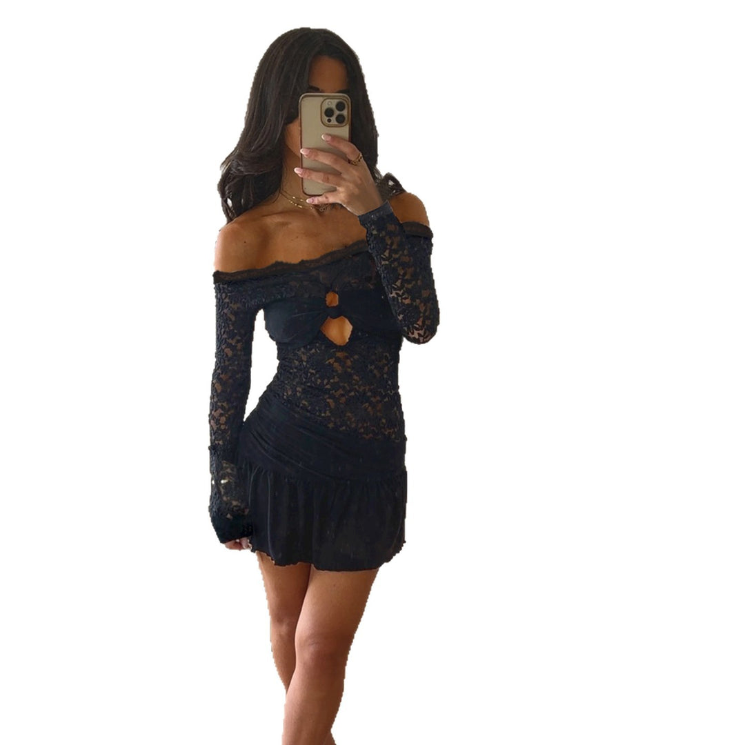 Damen Strandkleid mit zarten Spitzenakzenten und verführerischer Schnürung Drune