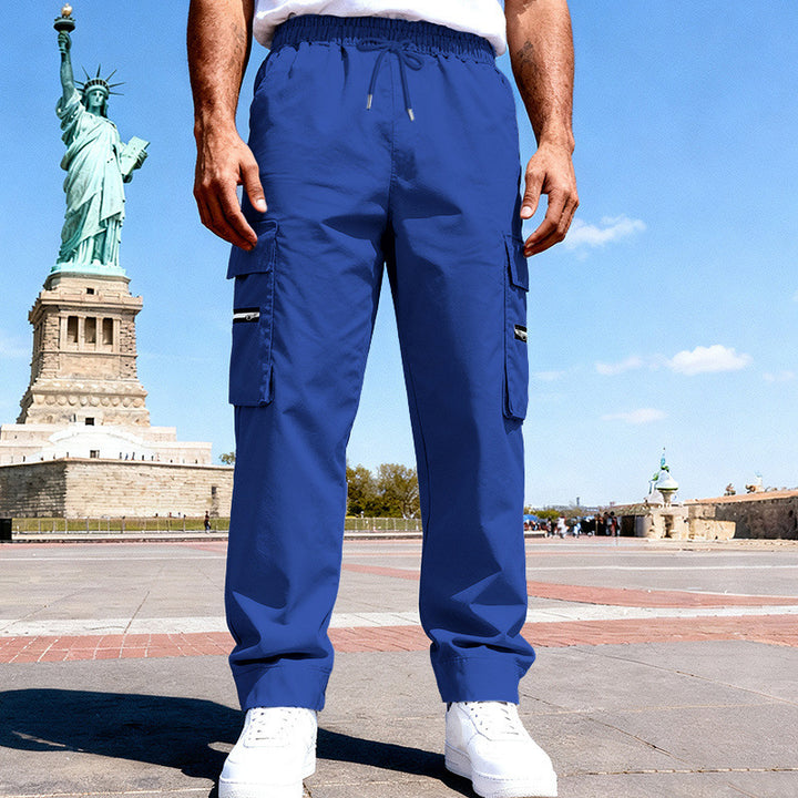 Herren Cargo-Freizeithose mit elastischem Bund, Tunnelzug & Zip-Taschen Drune