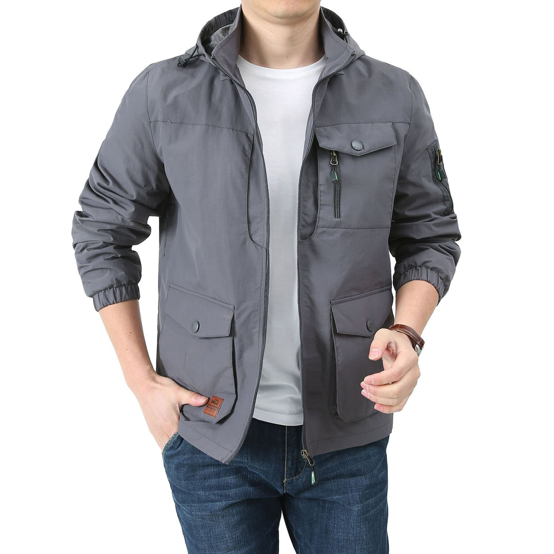 Herren Urban-Utility Fieldjacke mit Kapuze, Mehrfach‑Taschen und elastischen Bündchen Drune