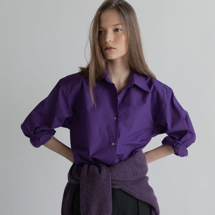 Damen Elegante Hemdbluse mit oversized Schnitt und modernen Details Drune