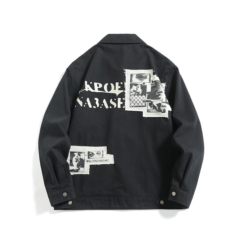 Unisex Kurzblouson im Workwear-Look mit diagonaler Reißverschluss-Brusttasche Drune