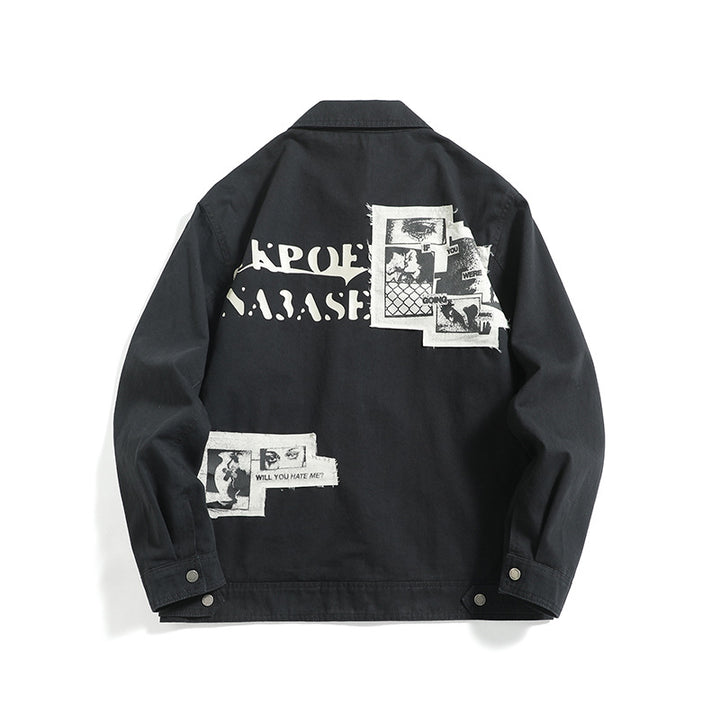 Unisex Kurzblouson im Workwear-Look mit diagonaler Reißverschluss-Brusttasche Drune