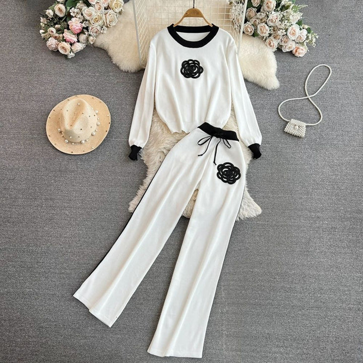 Damen elegantes und komfortables Freizeit-Set mit floralem Design Drune