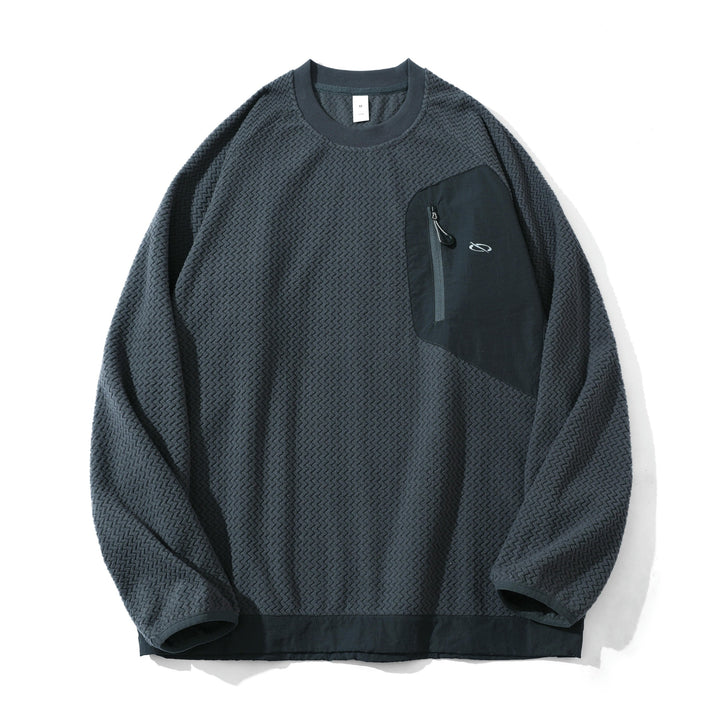 Unisex Strukturiertes Waffel‑Sweatshirt mit Brustzipptasche Drune