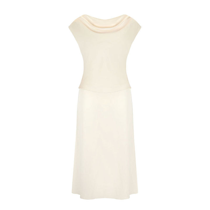 Damen elegantes Abendkleid mit fließendem Stoff und raffiniertem Halsausschnitt Drune