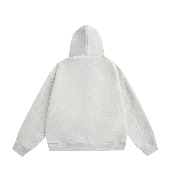 Unisex Kapuzen-Sweatjacke mit Doppelreißverschluss und Ziernaht-Panel Drune