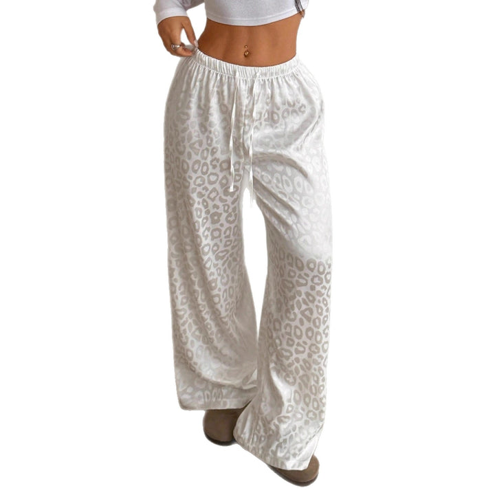Damen Lässige Palazzo-Hose mit elastischem Bund und trendigem Leopardenmuster Drune