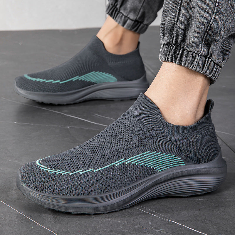 Herren nan sockenähnliche Strick-Sneaker mit nahtlosem Obermaterial und stoßdämpfender Sohle Drune