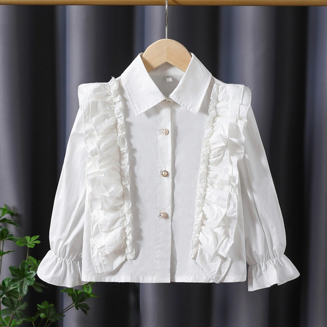 Mädchen Bluse mit Rüschendetails und eleganten Puffärmeln Drune