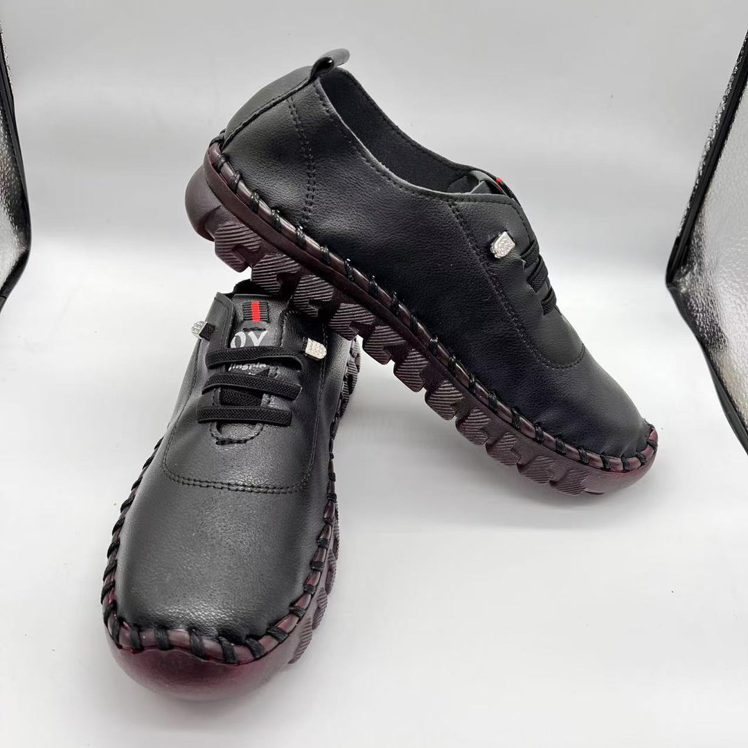 Damen nan komfortable handgenähte Slipper-Sneaker mit ergonomischem Fußbett und profillaufsohle Drune