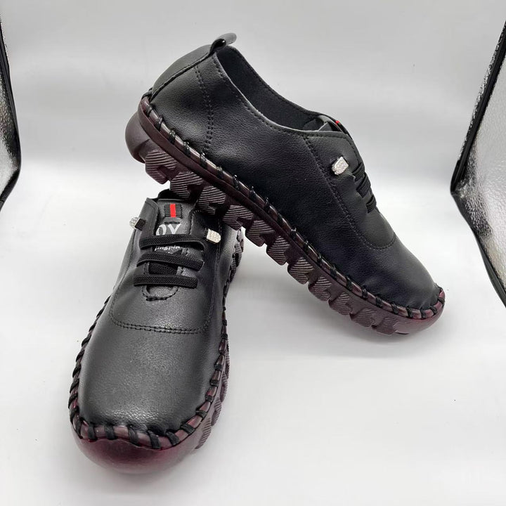 Damen nan komfortable handgenähte Slipper-Sneaker mit ergonomischem Fußbett und profillaufsohle Drune
