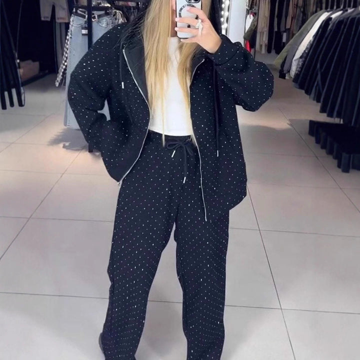 Damen Sportliches Sweat-Outfit mit Kapuze und weiter Passform Drune