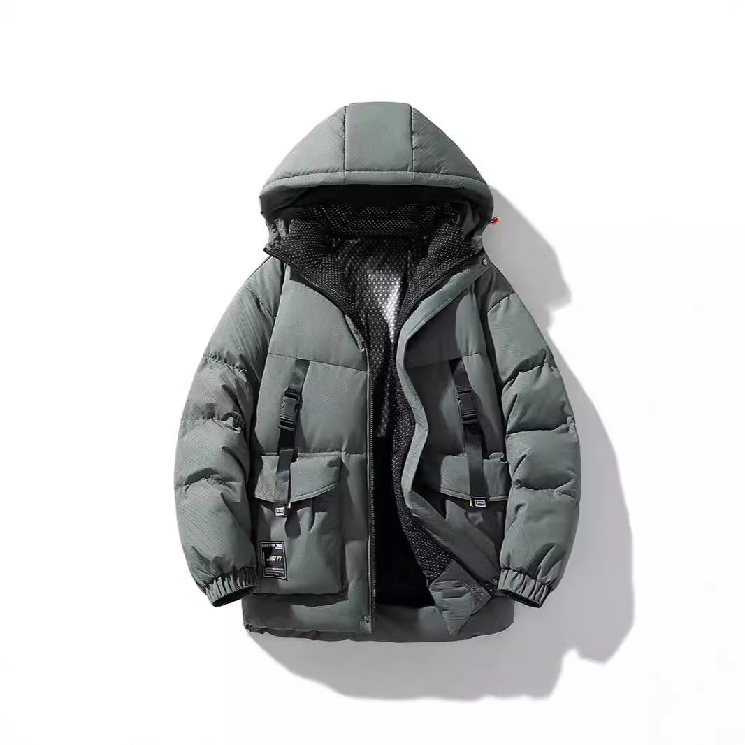Herren Stepp-Winterjacke mit Kapuze und Printdetails Drune