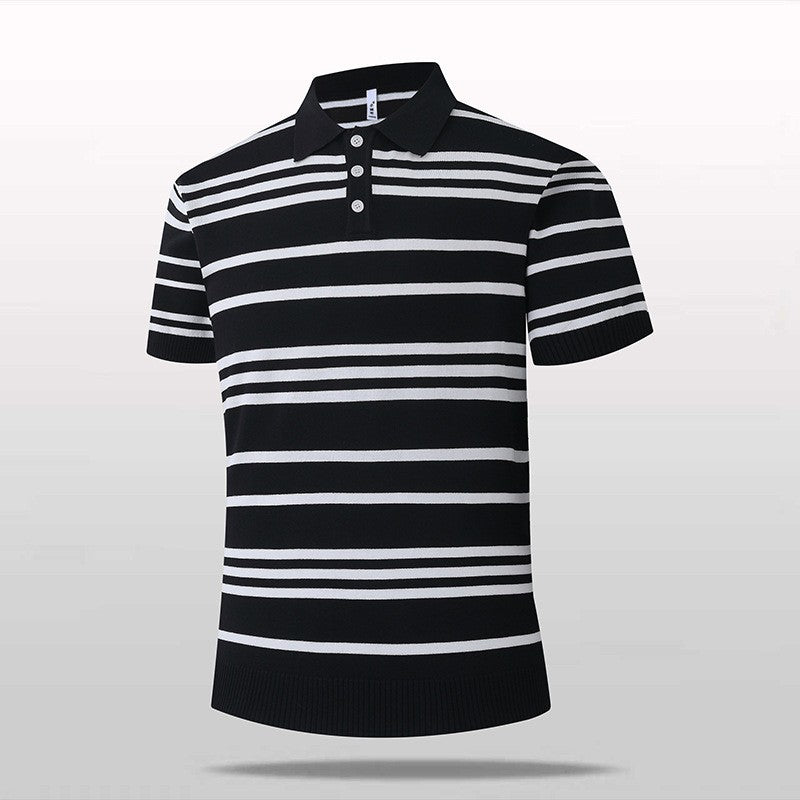 Herren Modisches kurzärmliges Poloshirt mit Streifen Drune