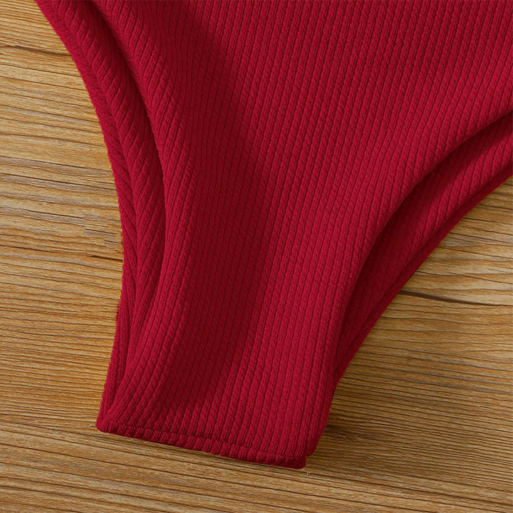 Damen Bandeau-Bikini mit modischem Knoten und hohem Beinausschnitt Drune