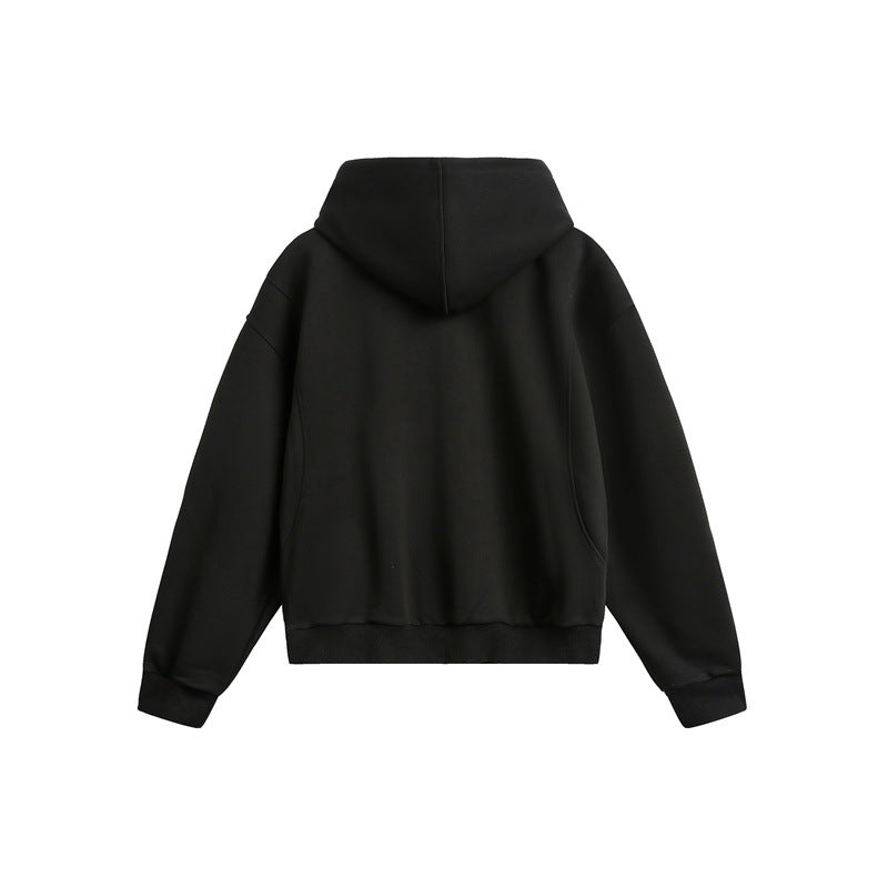 Unisex Oversize Kapuzen-Sweatjacke aus French-Terry mit Raglanärmeln und Zweiwegreißverschluss Drune