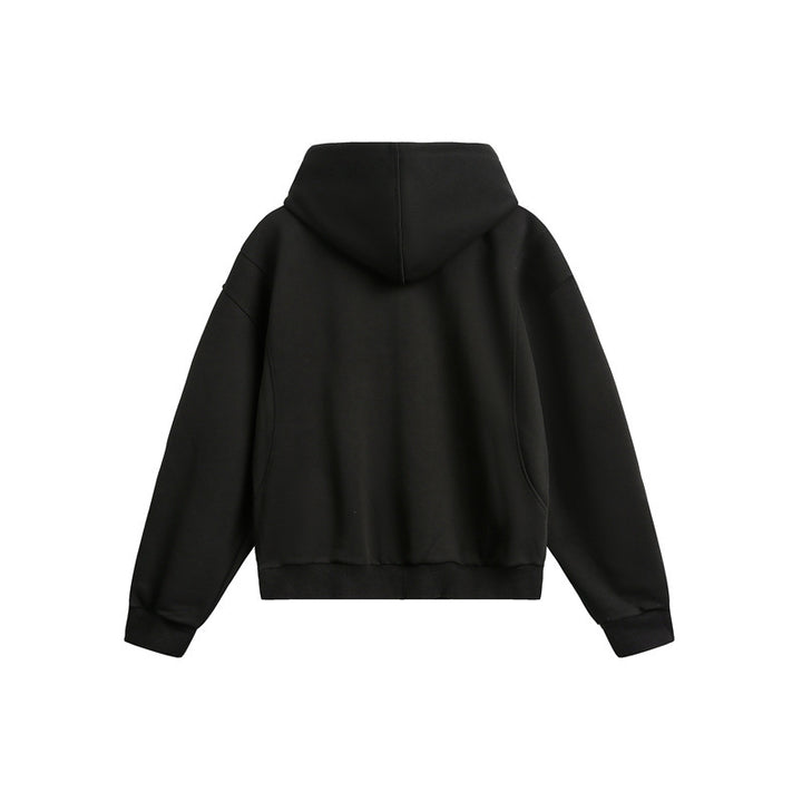 Unisex Oversize Kapuzen-Sweatjacke aus French-Terry mit Raglanärmeln und Zweiwegreißverschluss Drune