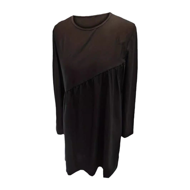 Damen elegantes Minikleid mit asymmetrischem Saum und Rüschendetails Drune