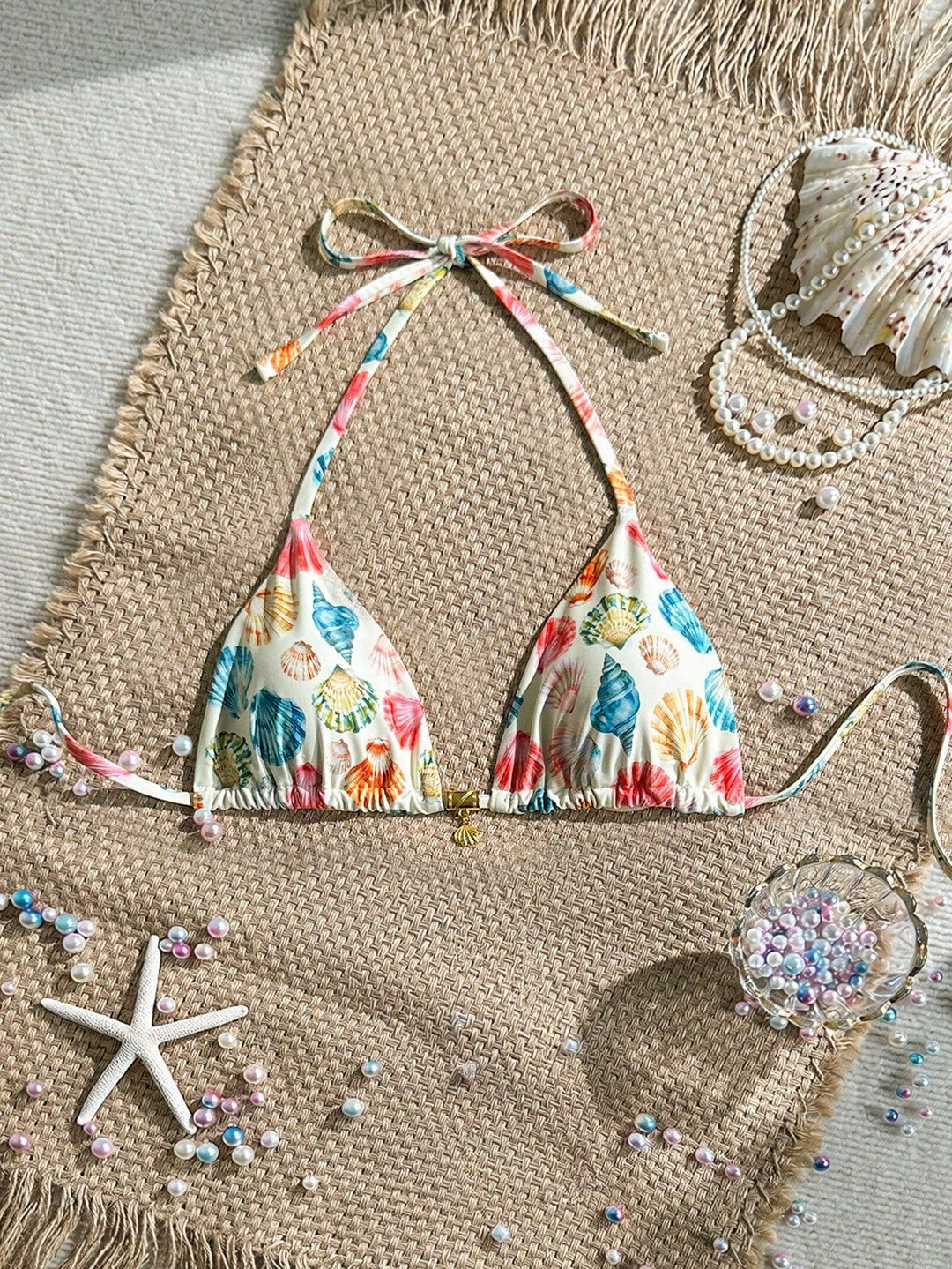 Damen Triangel-Bikinioberteil mit Rüschen Drune