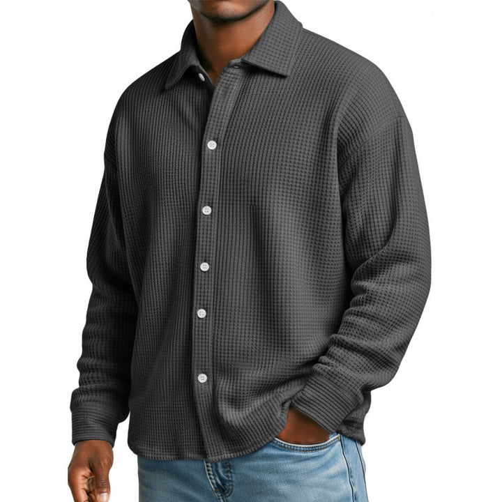 Herren Modische Strickjacke mit hohem Kragen Drune