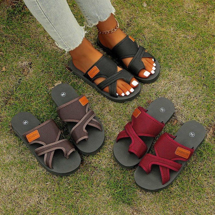Damen Komfortable Freizeit-Sandalen mit elastischen Riemen Drune