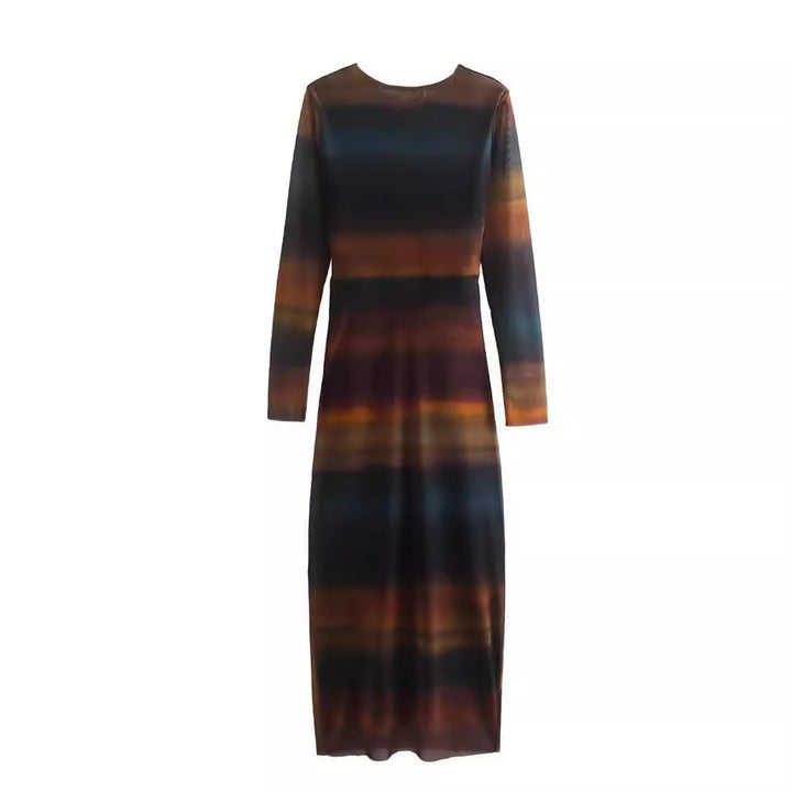 Damen Figurbetontes Midikleid mit seitlicher Drappierung und Rundhalsausschnitt Drune