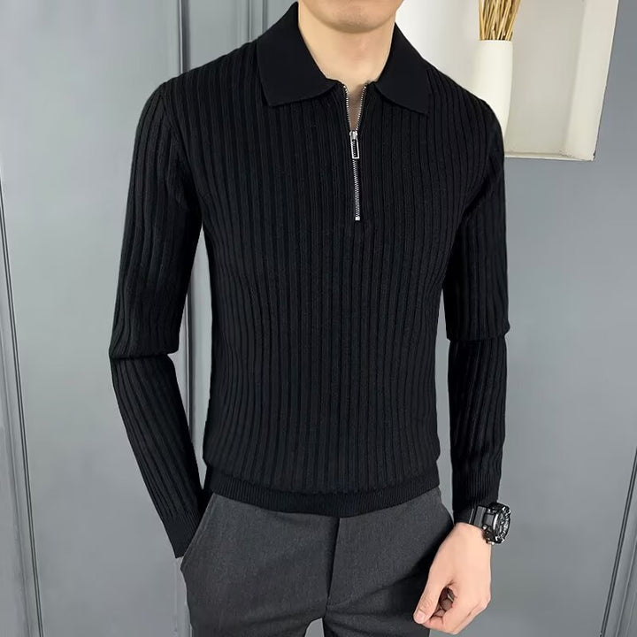 Herren Eleganter Strickpullover mit Reißverschluss Drune