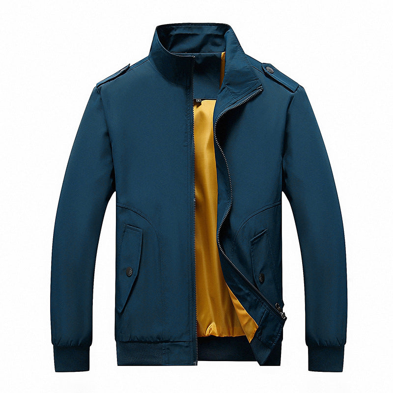 Herren Bomberjacke im Aviator-Microfiber-Look mit Ärmeltasche und gerippten Abschlüssen Drune