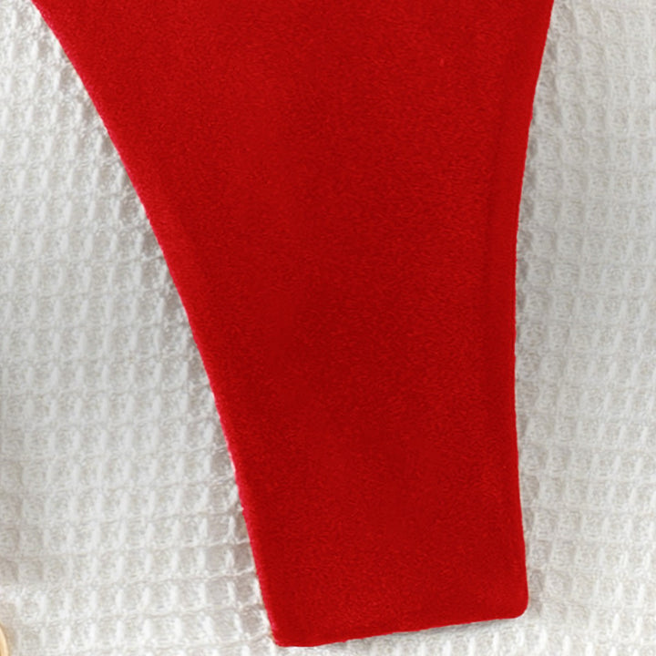 Damen High-Waist Bikinihose mit verstellbaren Bindebändern Drune