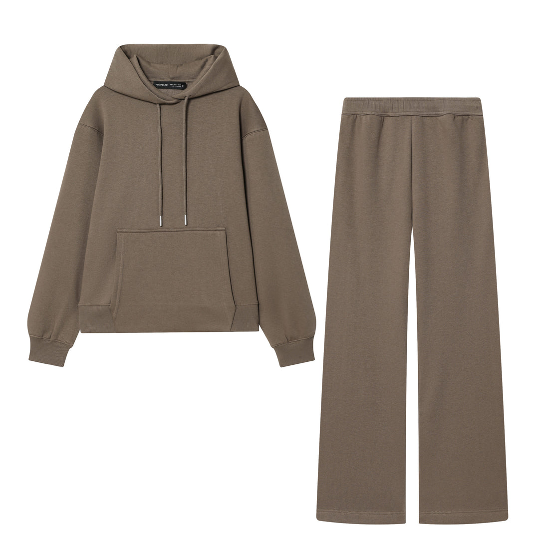 Damen nan Lounge‑Set mit Oversize Hoodie und weitem Sweatpant‑Hose Drune