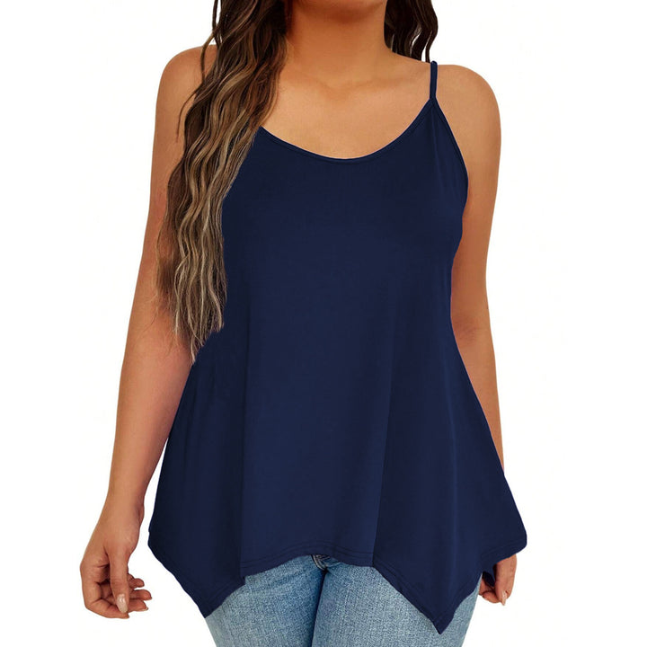 Damen lässiges Spaghetti-Träger Top mit asymmetrischem Saum Drune