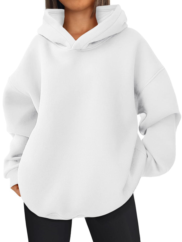 Damen nan kastiger Kapuzenpullover mit doppellagiger Kapuze, überschnittener Schulter und längerem Rückenteil Drune