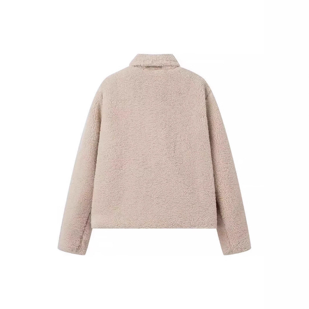 Damen Kuschelige Fleecejacke mit elegantem Revers und praktischen Taschen Drune